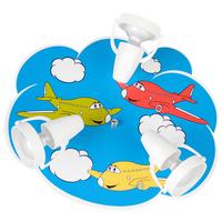 Kinderdeckenleuchte 5247408 Flugzeuge 3-Fl - Blau/Gelb, Basics, Holzwerkstoff/Kunststoff (38/32/16cm)
