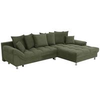 Ecksofa Erice Grün S: 312x198 cm - Chromfarben/Grün, Design, Textil (312/198cm) - Livetastic