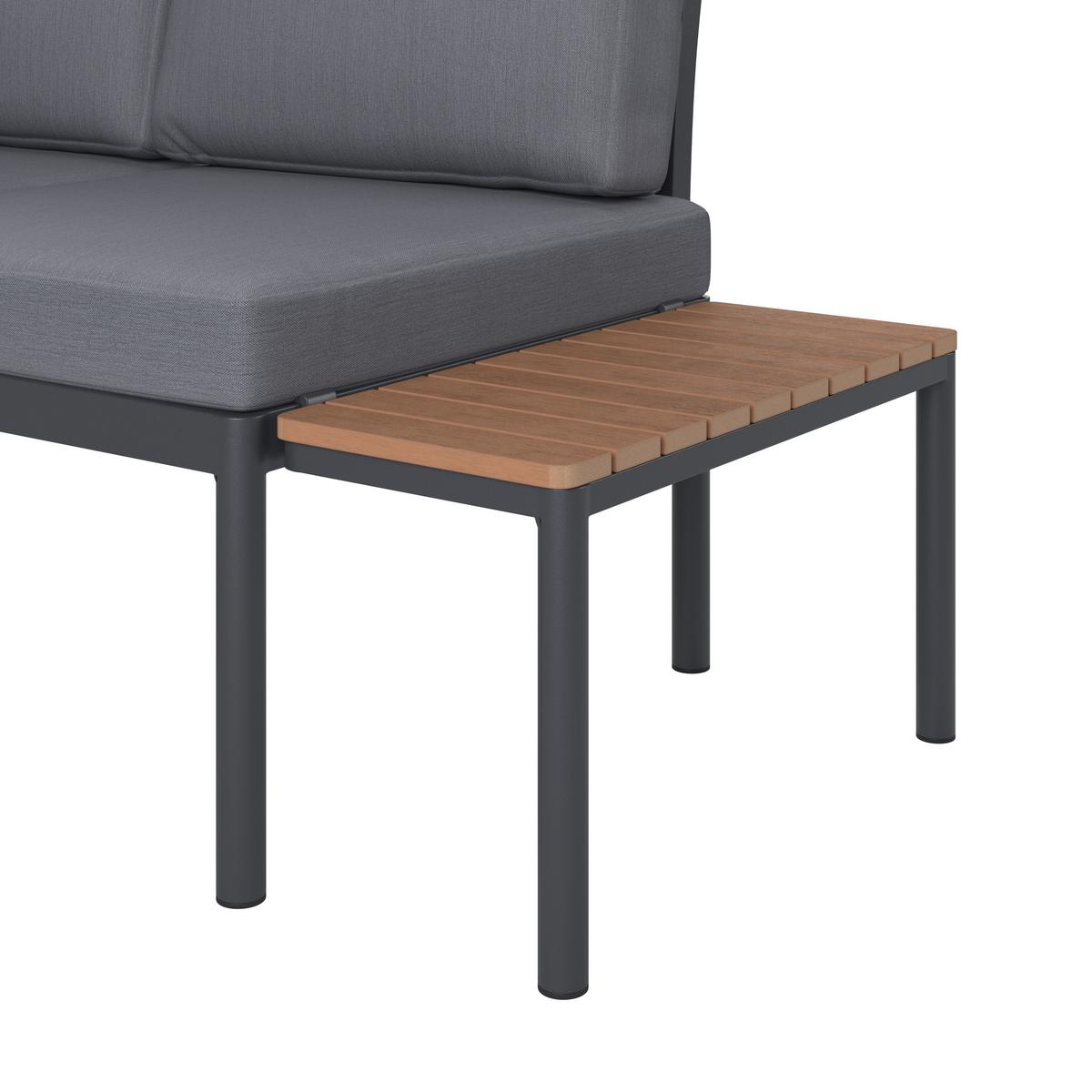 Loungegarnitur Cadiz - Dunkelgrau/Naturfarben, MODERN, Kunststoff/Textil (134/123cm) - Beldano