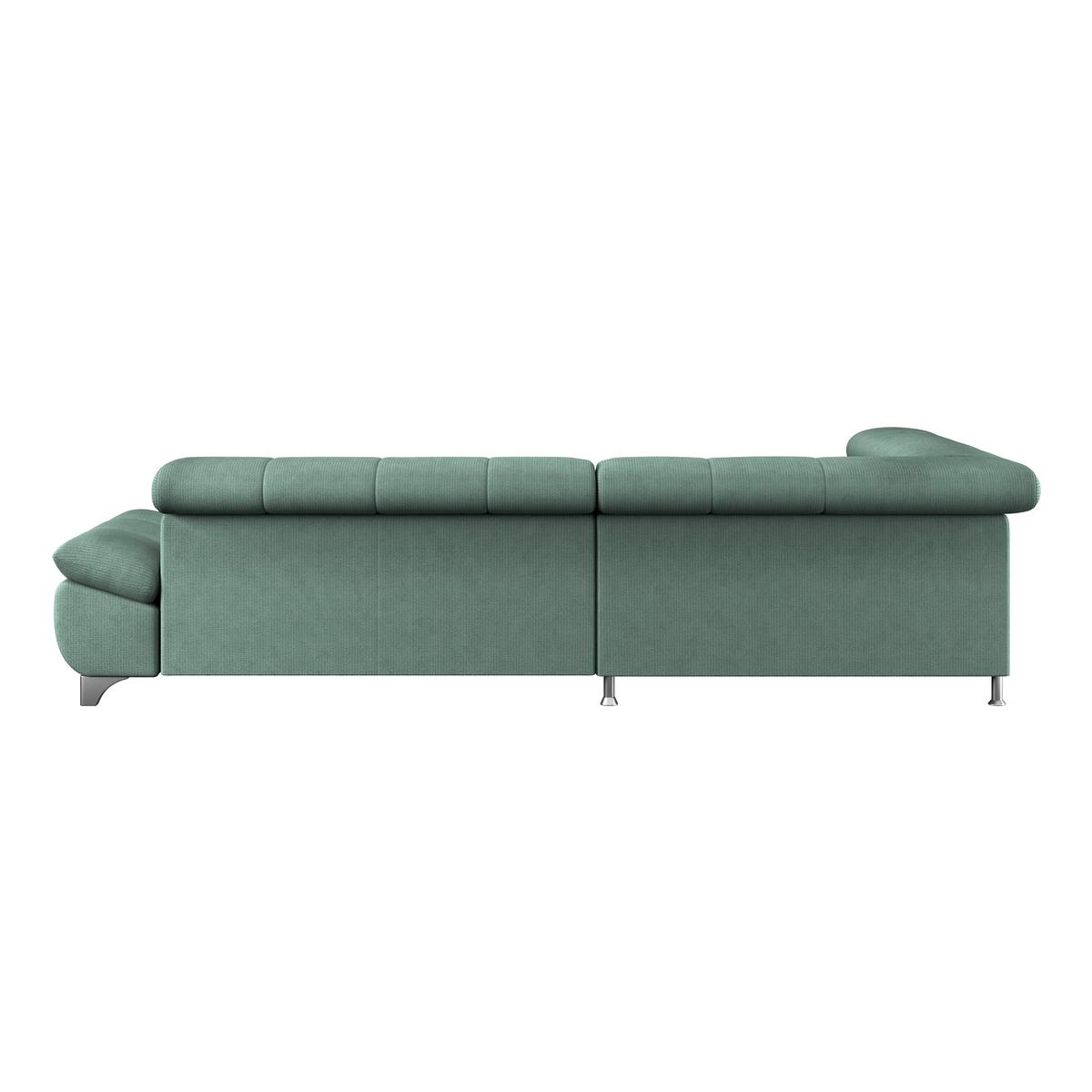Ecksofa Gemini Grün, B: 234cm - Chromfarben/Dunkelgrün, KONVENTIONELL, Textil (234/312cm)