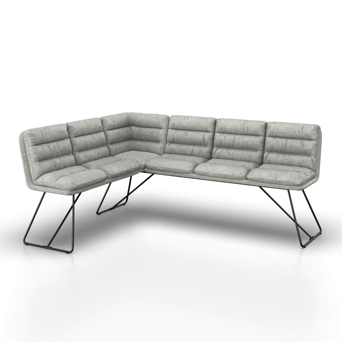 ROHOVÁ LAVICA KONA - čierna/svetlosivá, Modern, kov/drevo (135/180cm) - Bessagi Home