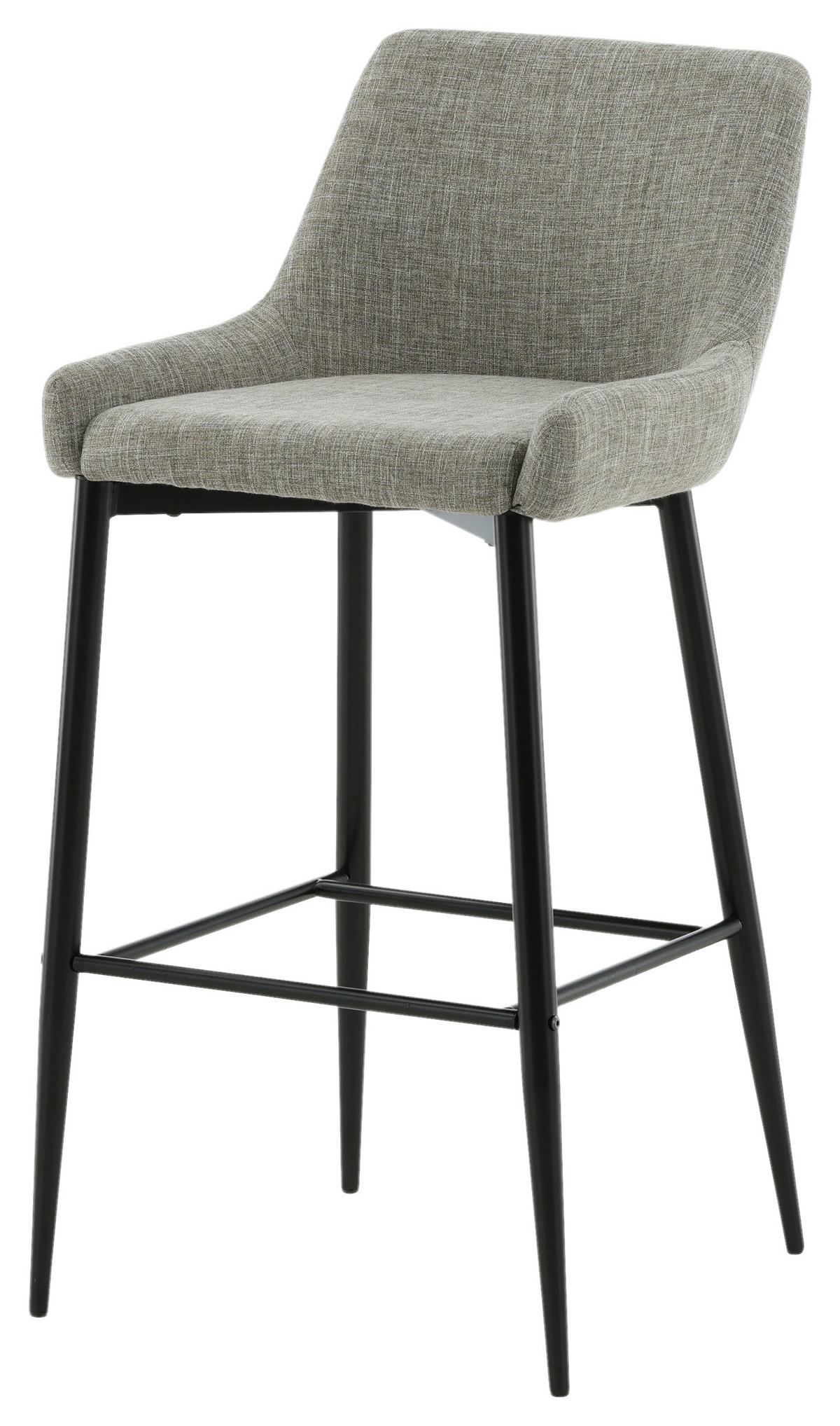 Barhocker-set Plaza Schwarz/beige B: 48 Cm - Beige/Schwarz, Design, Textil/Metall (48/105/57cm) - Livetastic