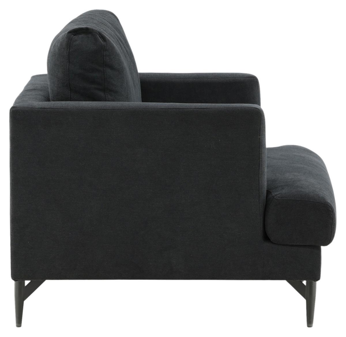 Sessel Sofia - Schwarz, Design, Textil/Metall (104/82/92cm) - Livetastic
