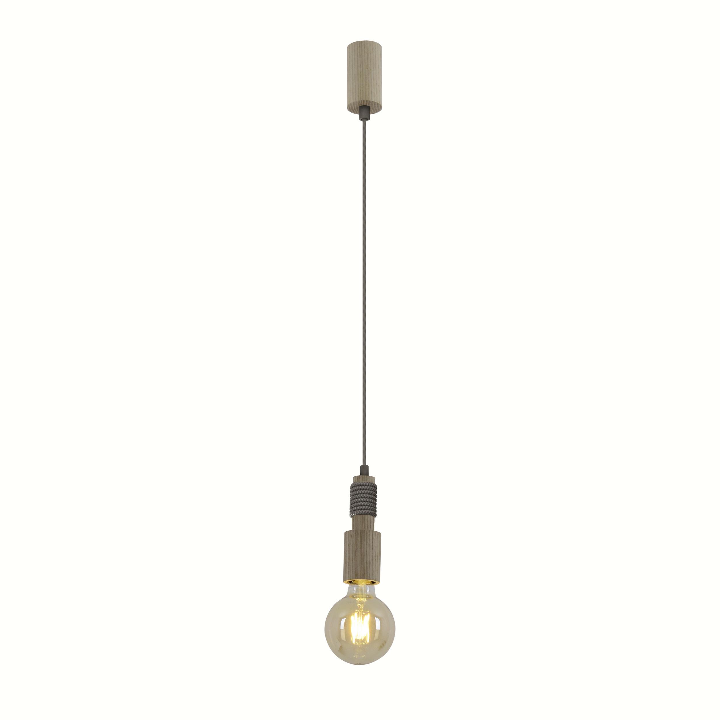 Hängeleuchte H: ca. 124 cm 1-Flammig - Naturfarben, KONVENTIONELL, Holz/Kunststoff (5/124cm) - Näve