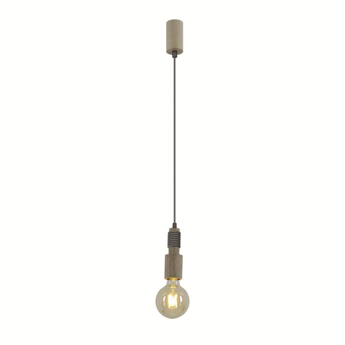 Hängeleuchte H: Ca. 124 Cm 1-Flammig - Naturfarben, KONVENTIONELL, Holz/Kunststoff (5/124cm) - Näve