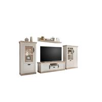 Wohnwand Florenz Pinienfarben/Hellbraun B:352cm - Hellbraun/Eichefarben, Design, Holzwerkstoff (352/170/44cm) - MID.YOU