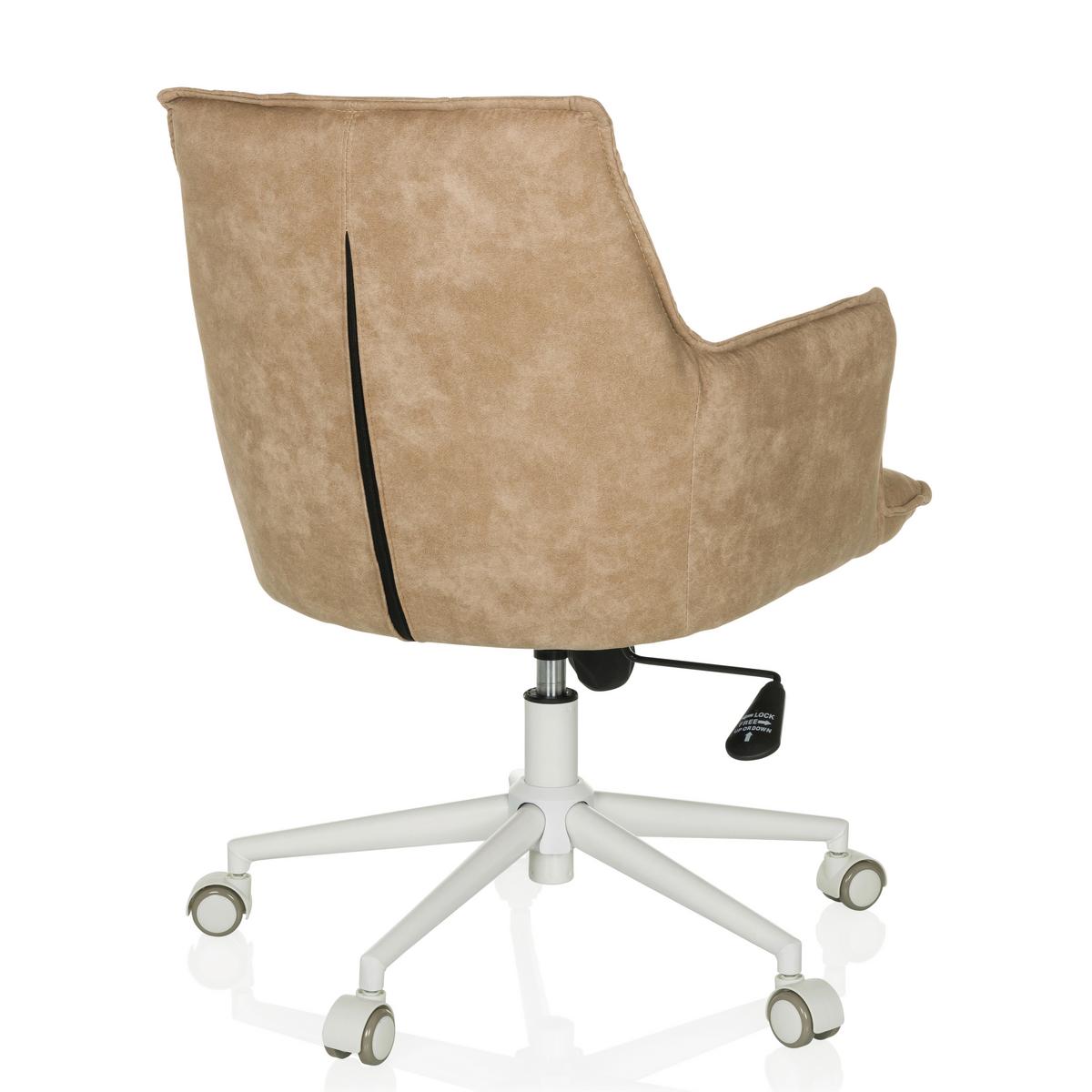 Drehstuhl Beige B: 54 cm - Beige/Weiß, MODERN, Kunststoff/Textil (54/85/70cm) - MID.YOU