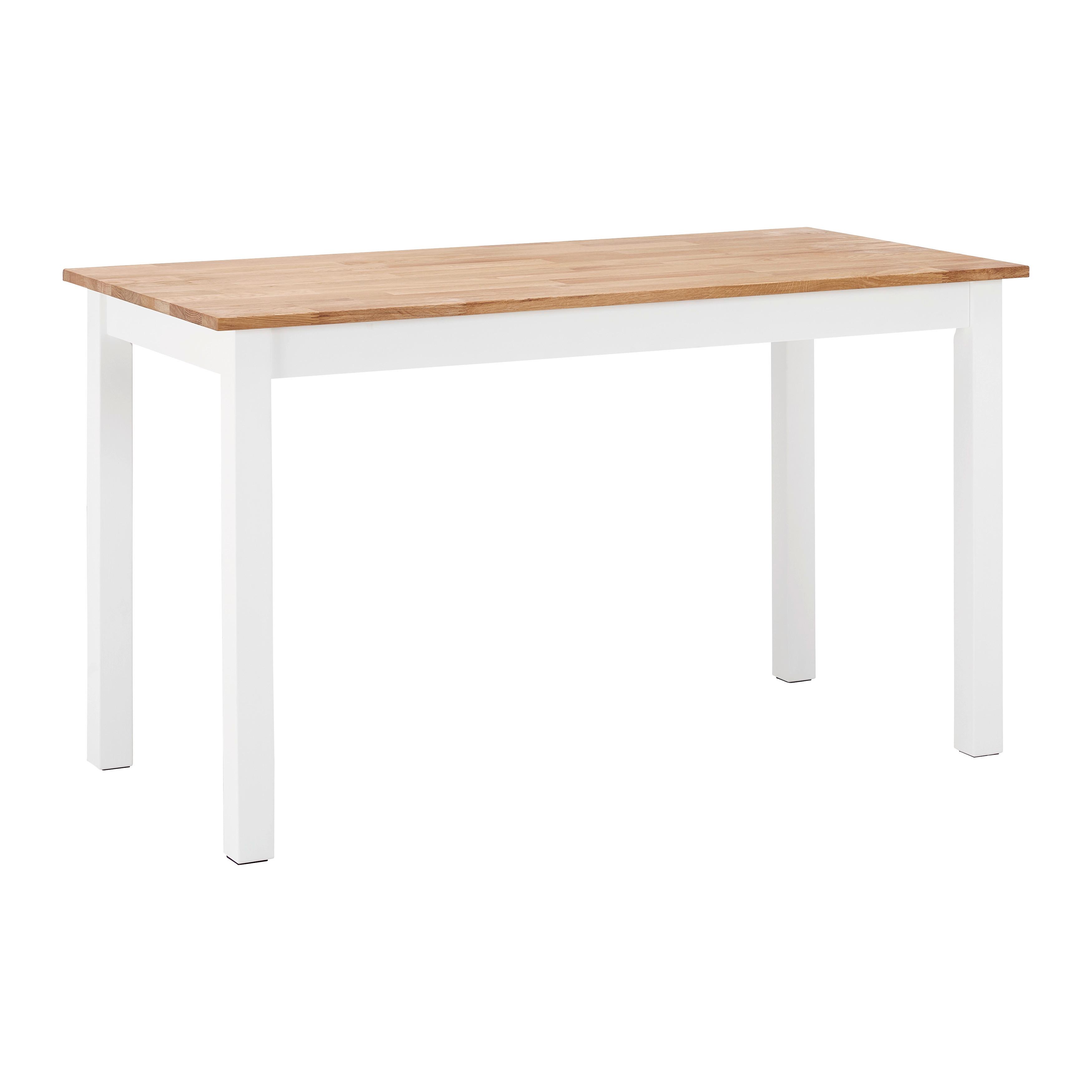 Jídelní stůl ANTALIA bílý 120x60 cm - bílá/přírodní barvy, Moderní, dřevo (120/60/75cm) - Bessagi Home