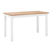 Jídelní stůl ANTALIA bílý 120x60 cm - bílá/přírodní barvy, Moderní, dřevo (120/60/75cm) - Bessagi Home
