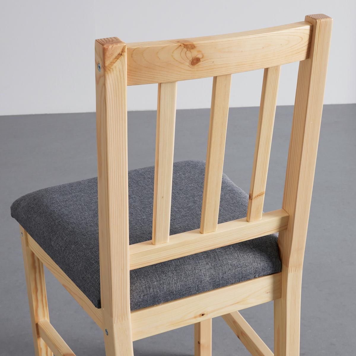 Sada židlí 2ks NICOLAS šedá - barvy borovice/šedá, Moderní, dřevo/textil (41/85/45cm) - PBJ