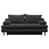 2-sitzer-sofa Mit Schlaffunkt. Fiore Und Bettkasten Grau - Dunkelgrau/Schwarz, Design, Textil (202/85/99cm) - P & B