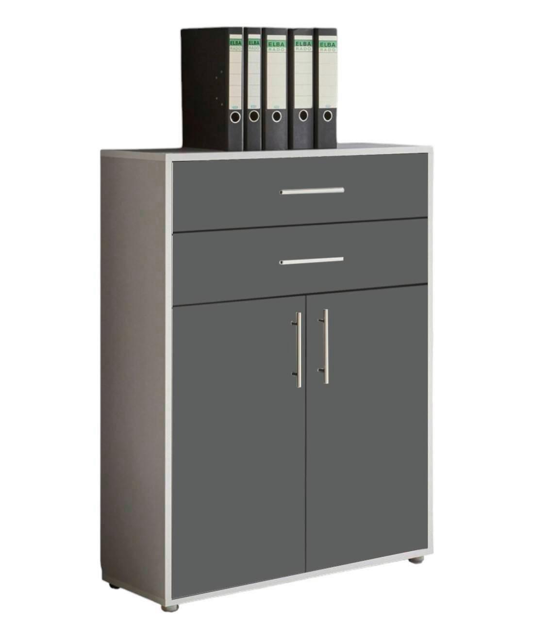 AKTENSCHRANK OFFICE EDITION - Anthrazit/Hellgrau, LIFESTYLE, Holzwerkstoff (84,4/113,6/33cm) - MID.YOU