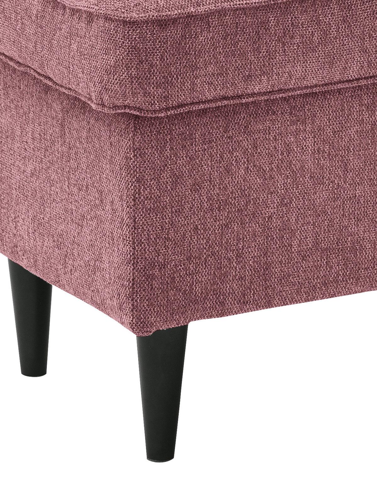 Hocker Oskar - Schwarz/Rosa, Basics, Holzwerkstoff/Textil (63/43/42cm) - MID.YOU