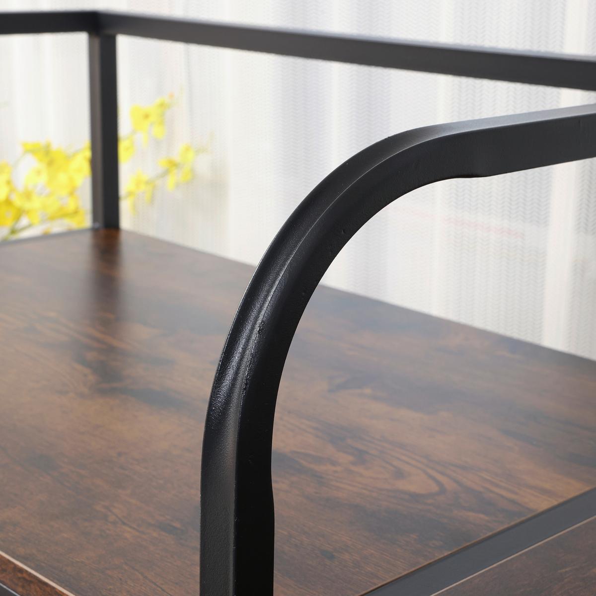 Waschmaschinenregal Respekta - Schwarz/Braun, KONVENTIONELL, Holzwerkstoff/Metall (127/117,5/45cm) - Homezone