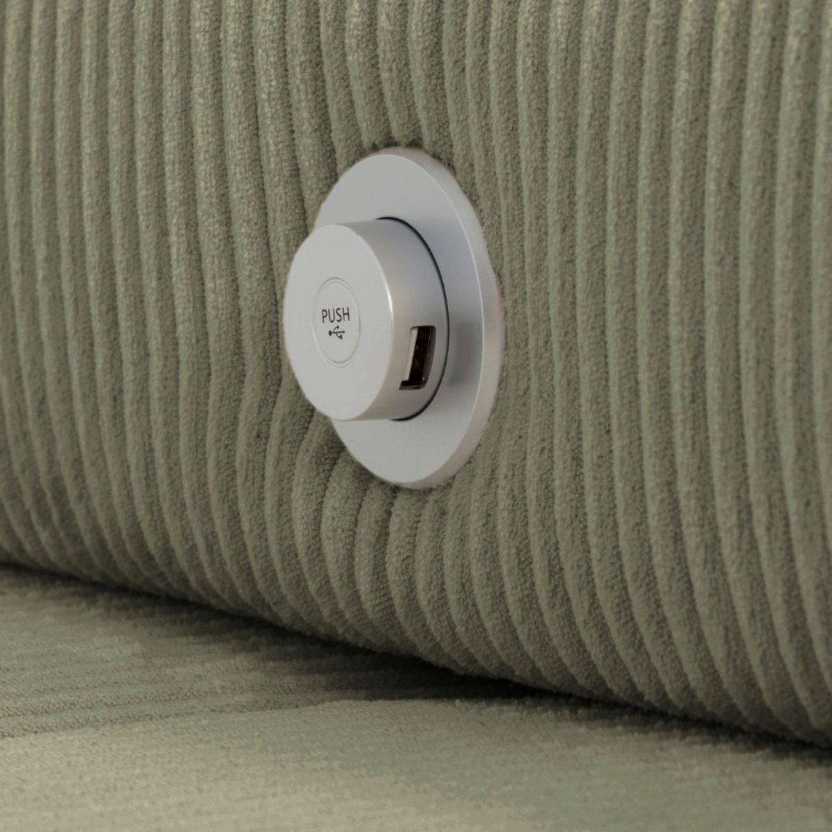 Schlafsofa mit Bettkasten Sirius XL, olivgrün, 219cx334m - Eichefarben/Olivgrün, KONVENTIONELL, Holz/Holzwerkstoff