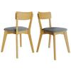 Stuhl-Set Mahoe Naturfarben Echtholz Beine 2er-Set - Naturfarben/Grau, MODERN, Holz/Textil (51,5/80,5/49cm) - MID.YOU