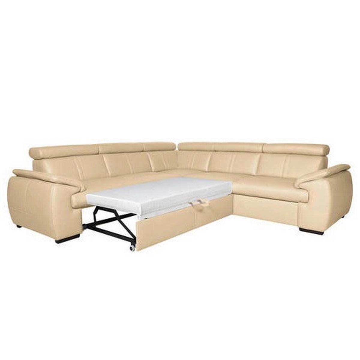 Ecksofa City Beige B: 265x265 Cm - Wengefarben/Beige, Design, Leder (265/265cm) - Livetastic