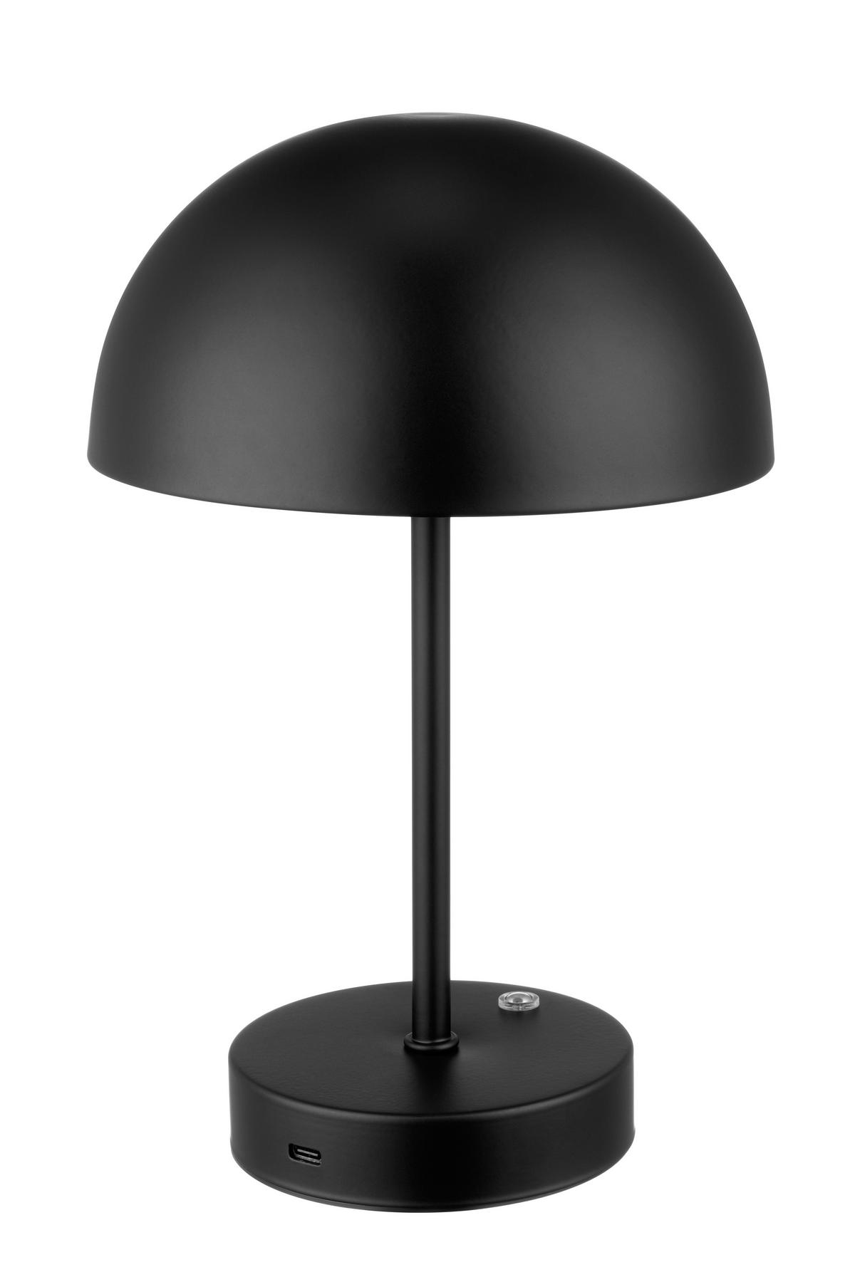 Akku-tischleuchte Schwarz Davina 16x25,5cm - Schwarz, Basics, Kunststoff/Metall (16/25,5cm) - Luca Bessoni