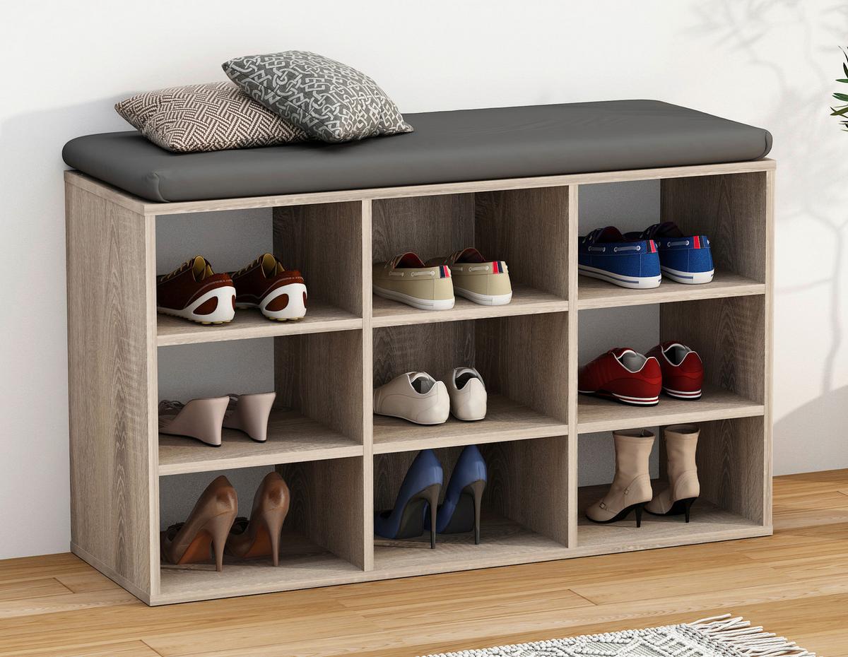 Schuhregal Hinsol Sonoma Eiche, 80 cm - Sonoma Eiche, Design, Holzwerkstoff (80/50/30cm) - MID.YOU