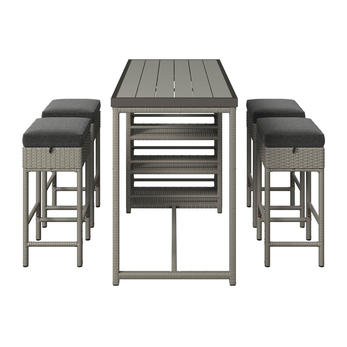 Loungegarnitur Mentone - Grau, MODERN, Kunststoff/Textil (120/90/60cm) - Beldano