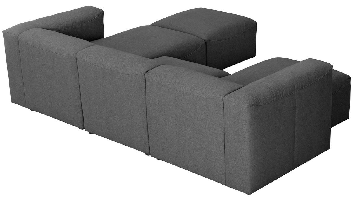 Wohnlandschaft Lena Anthrazit Flachgewebe - Anthrazit, Design, Textil (160/275/235cm) - Max Winzer