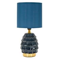 Tischleuchte Pigny Blue Blau B: 15 cm - Blau, Basics, Keramik/Textil (15/30.5/15cm)