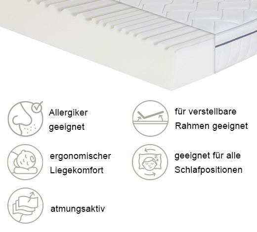 Kaltschaummatratze Air Wave 23 3D - Weiß, Basics, Textil (140/200cm) - MID.YOU