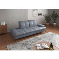 Récamiere Amica E, Graubrau B: 231 Cm - Graublau/Schwarz, KONVENTIONELL, Leder/Textil (231/90/122cm) - Sit & More