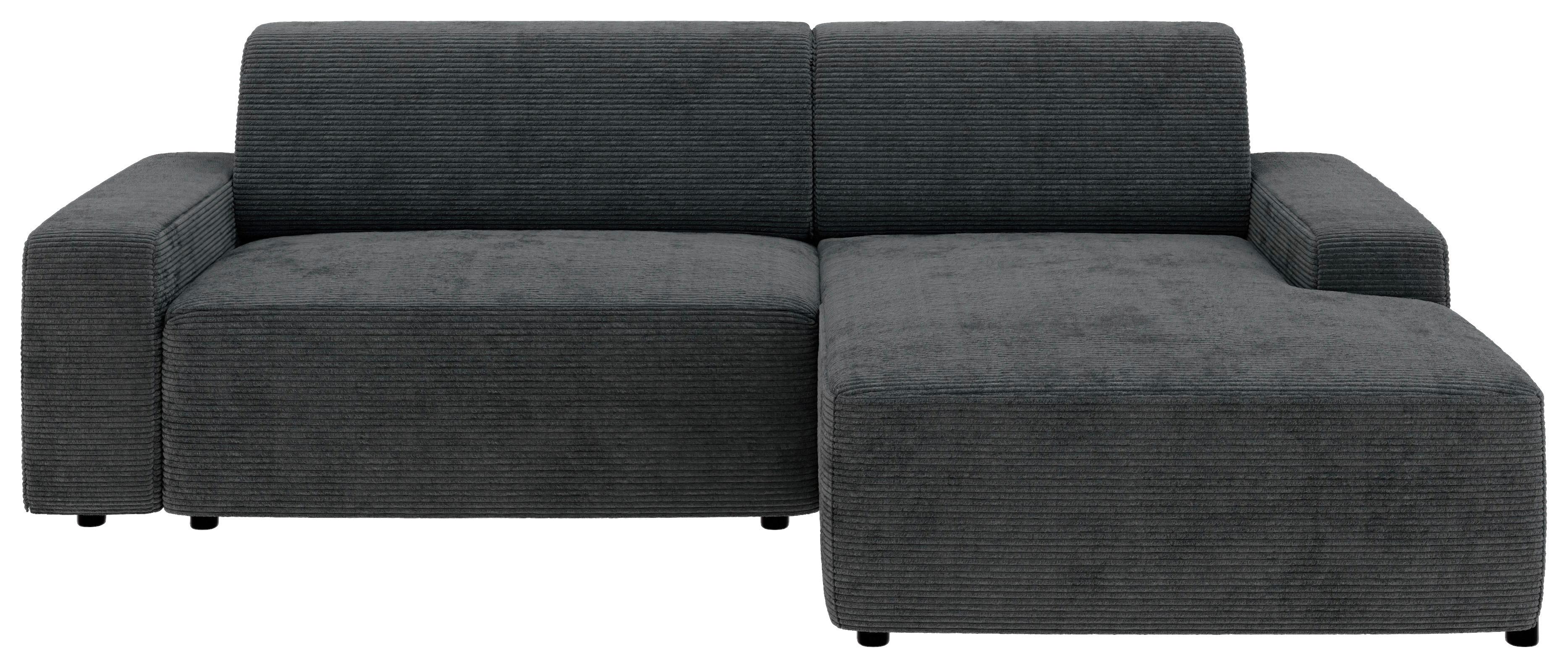Ecksofa Wien Dunkelgrau S: 246x162 cm - Dunkelgrau/Schwarz, MODERN, Textil (246/162cm) - Trendmanufaktur