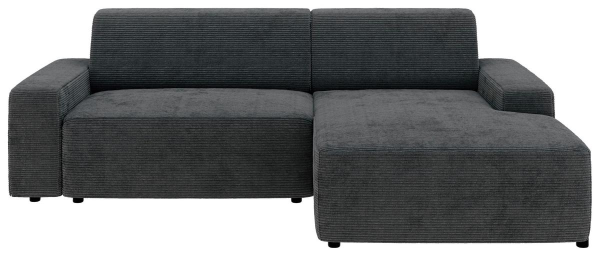 Ecksofa Wien Dunkelgrau S: 246x162 cm - Dunkelgrau/Schwarz, MODERN, Textil (246/162cm) - Trendmanufaktur