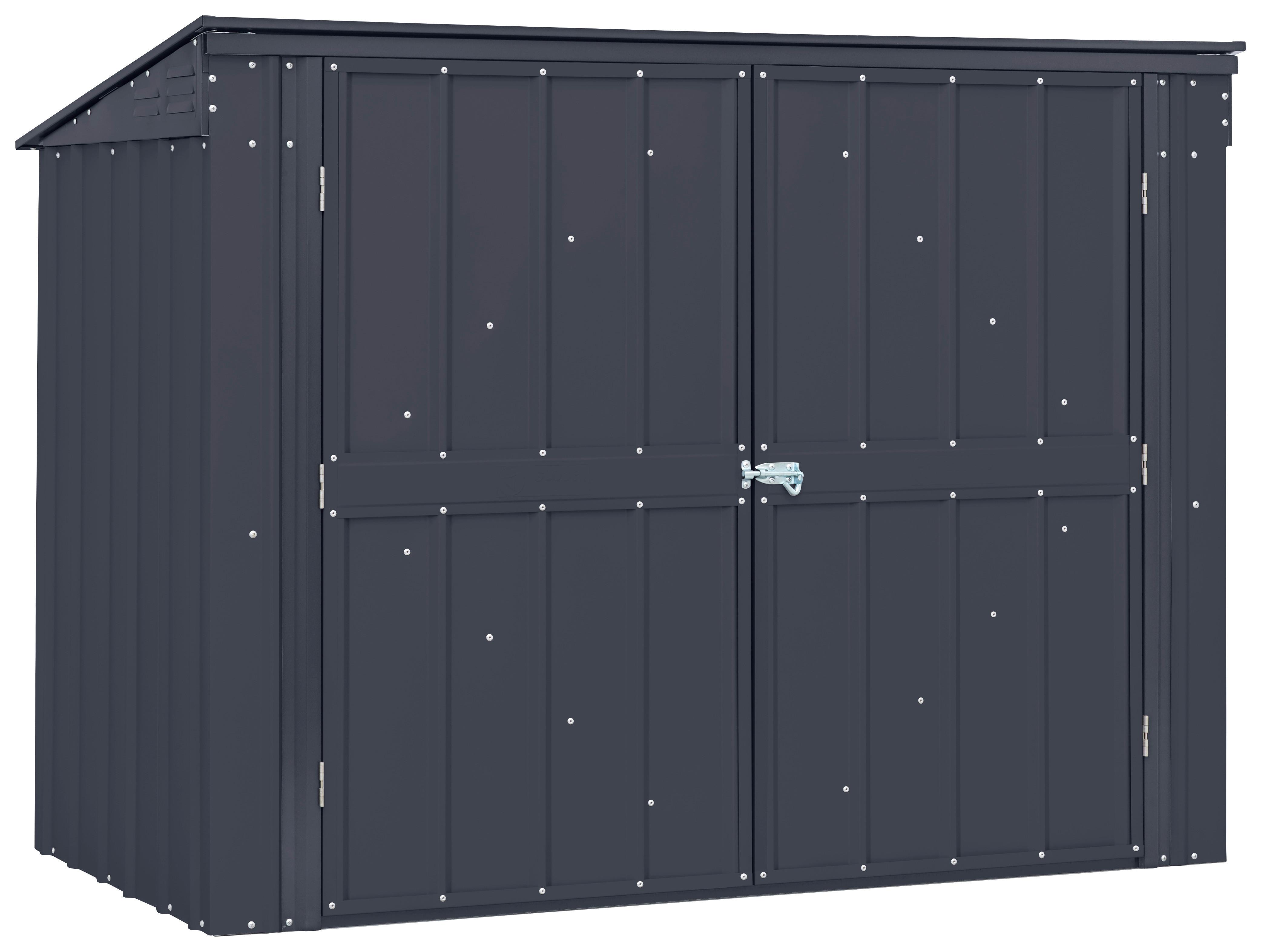 Mülltonnenbox 174x131x101 cm absperrbar, Pultdach - Anthrazit, Basics, Metall (174/131/101cm)