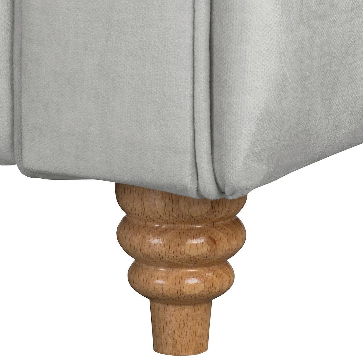 Schlafsofa Laura Hellgrau, B: 190cm - Hellgrau/Braun, Design, Textil (190/74/91cm) - P & B