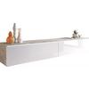 Tv-lowboard B: 180 Cm Beton Optik/weiß Hochglanz - Weiß Hochglanz/Grau, LIFESTYLE, Holzwerkstoff (180/30/33cm) - P & B