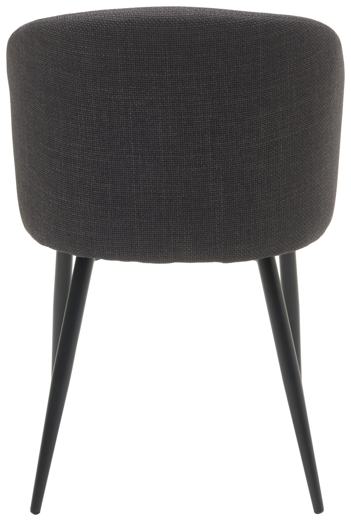 Vierfußstuhl Flo Webstoff Anthrazit, B: 49 Cm - Anthrazit/Schwarz, KONVENTIONELL, Textil/Metall (49/78/58cm) - MID.YOU