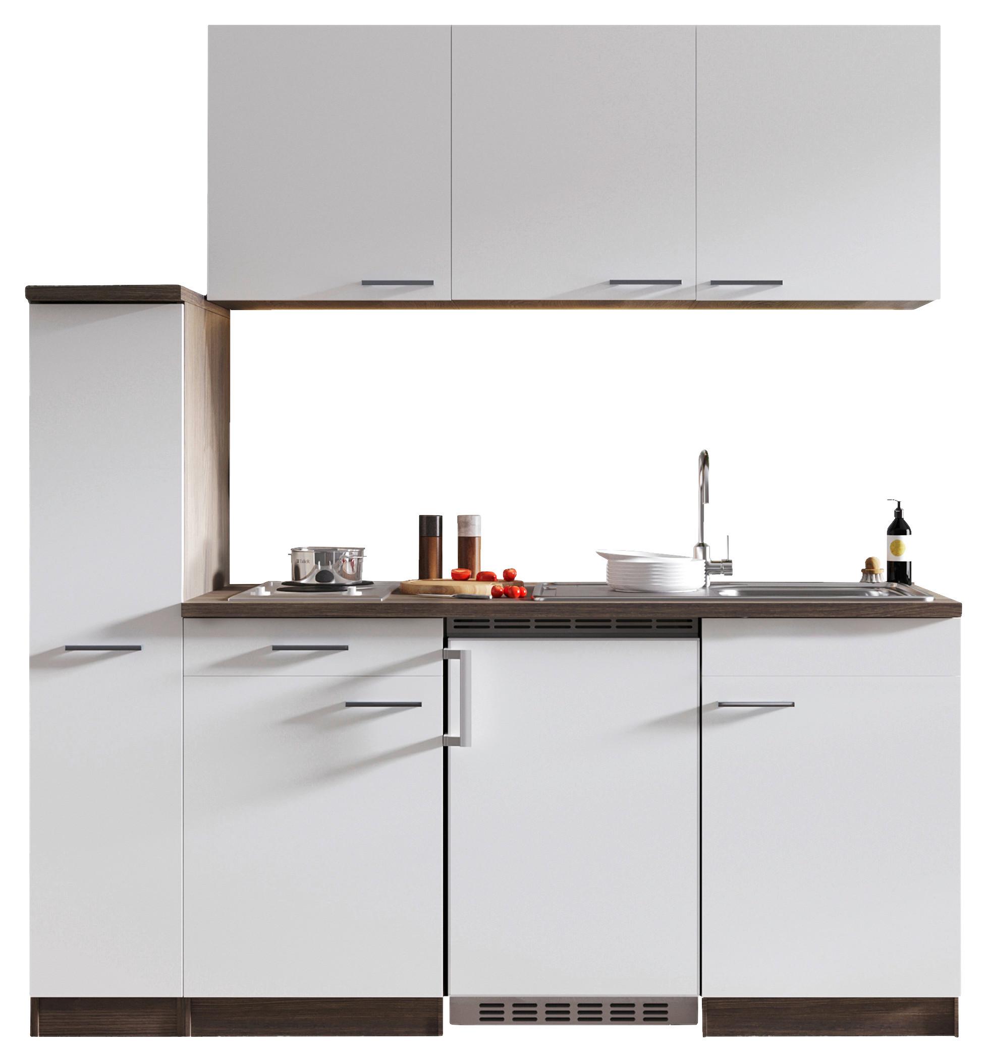 Küchenblock Oliver Singleküche 180 cm - Eichefarben/Weiß, Basics, Holzwerkstoff (180cm) - Respekta