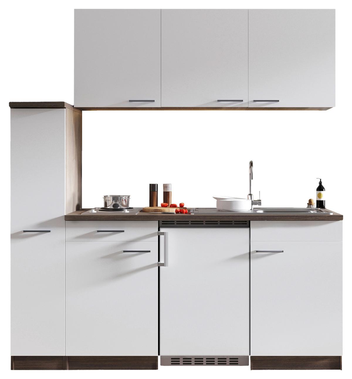 Küchenblock Oliver Singleküche 180 cm - Eichefarben/Weiß, Basics, Holzwerkstoff (180cm) - Respekta