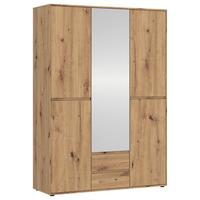 Kleiderschrank Zapato Eichefarben B: 137cm - Eiche Artisan, MODERN, Glas/Holzwerkstoff (137/199,9/55cm)