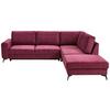 Ecksofa Mit Schlaffunktion Adesso Bordeaux Chenille - Bordeaux/Schwarz, KONVENTIONELL, Textil (275/257cm) - MID.YOU
