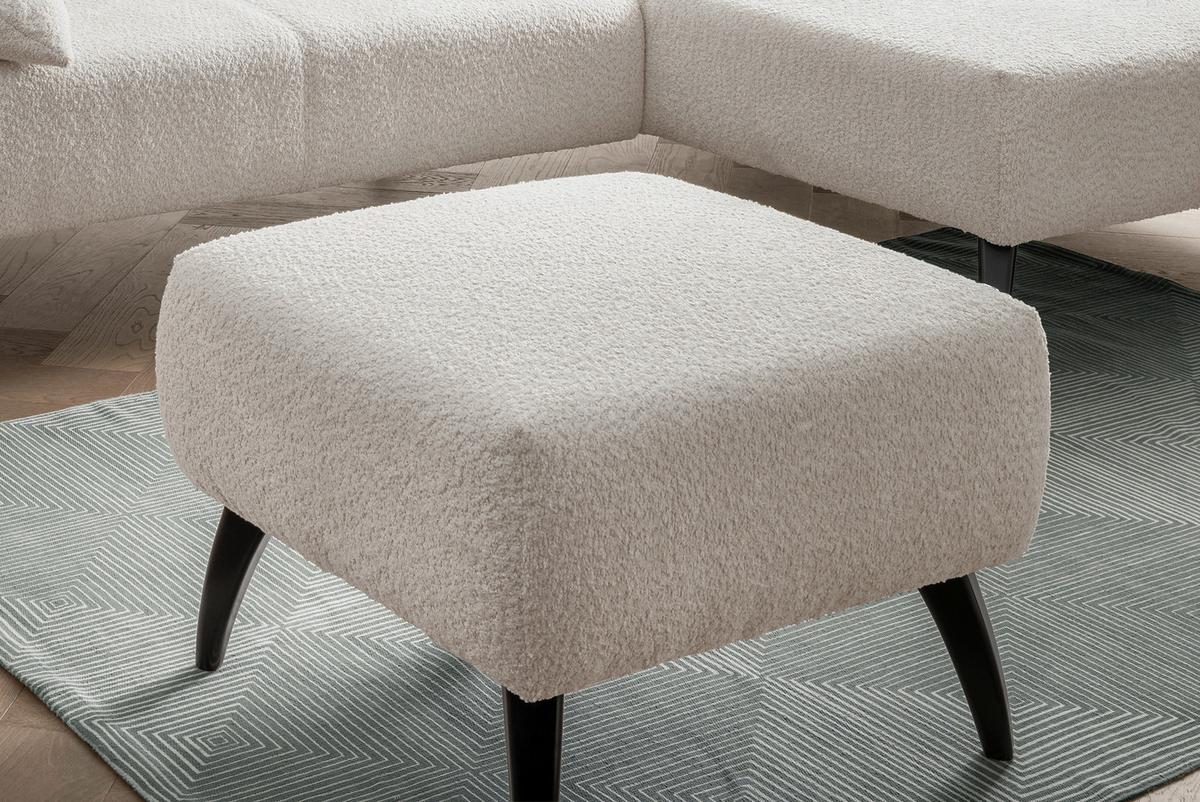 Hocker Colori Weiß B: 66 cm - Schwarz/Weiß, MODERN, Holz/Textil (66/44/66cm) - MID.YOU