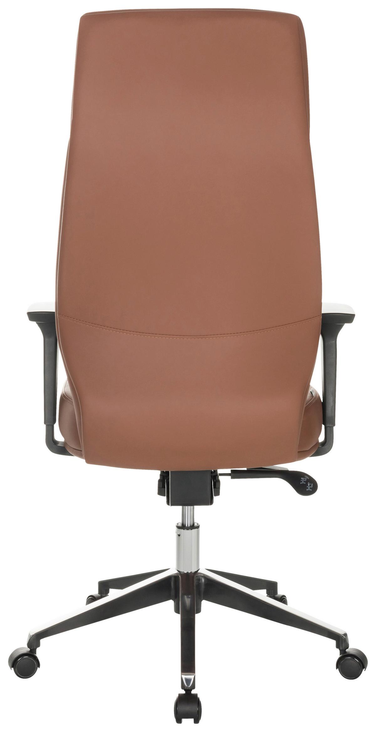 Drehstuhl Vitoro Eco - Schwarz/Braun, Basics, Leder/Kunststoff (68/123-130/68cm) - MID.YOU