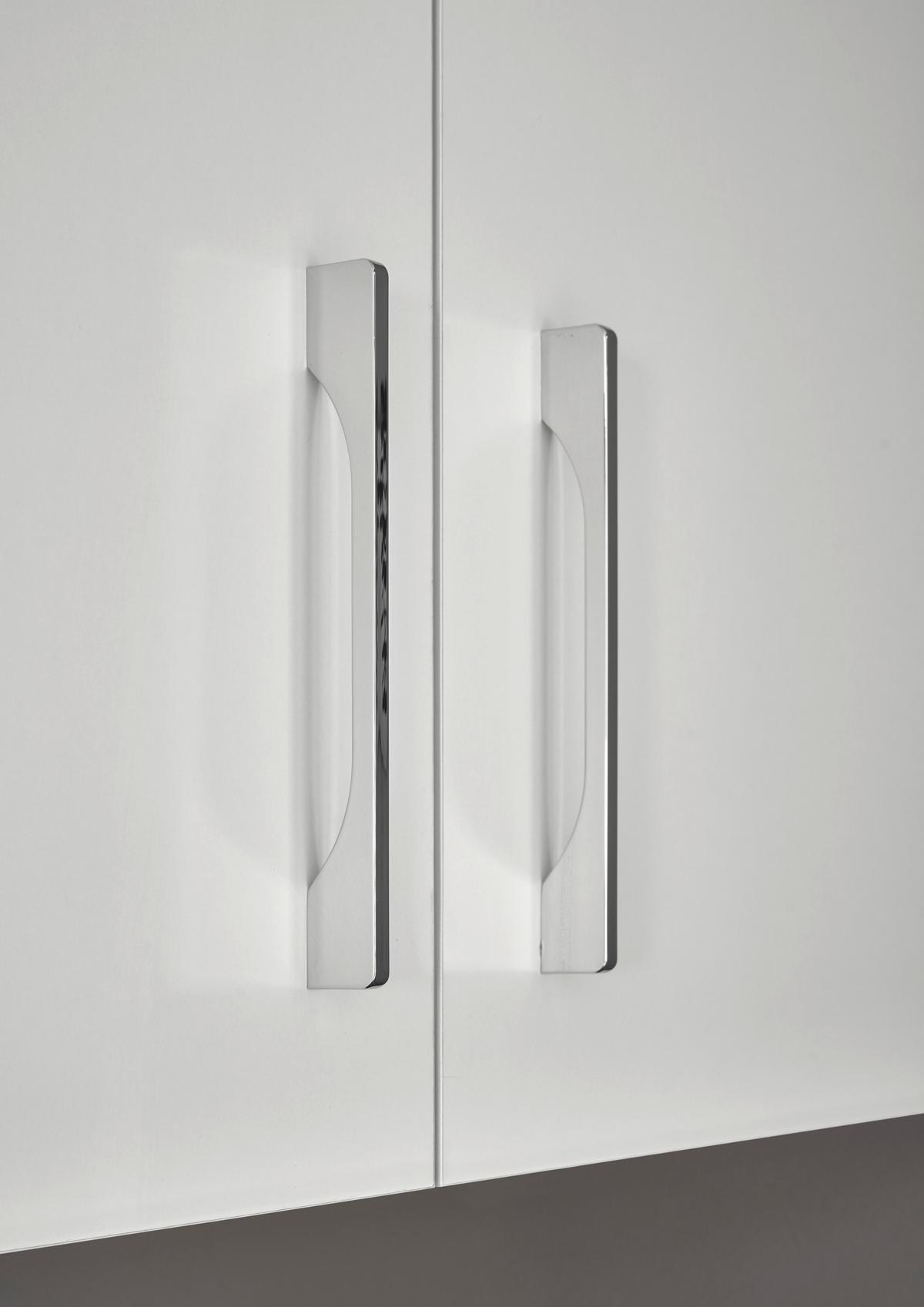 Kuchyňský blok TURIN bez spotřebičů, šířka 220 cm - bílá/barvy chromu, Trend, kov/kompozitní dřevo (220cm) - MID.YOU