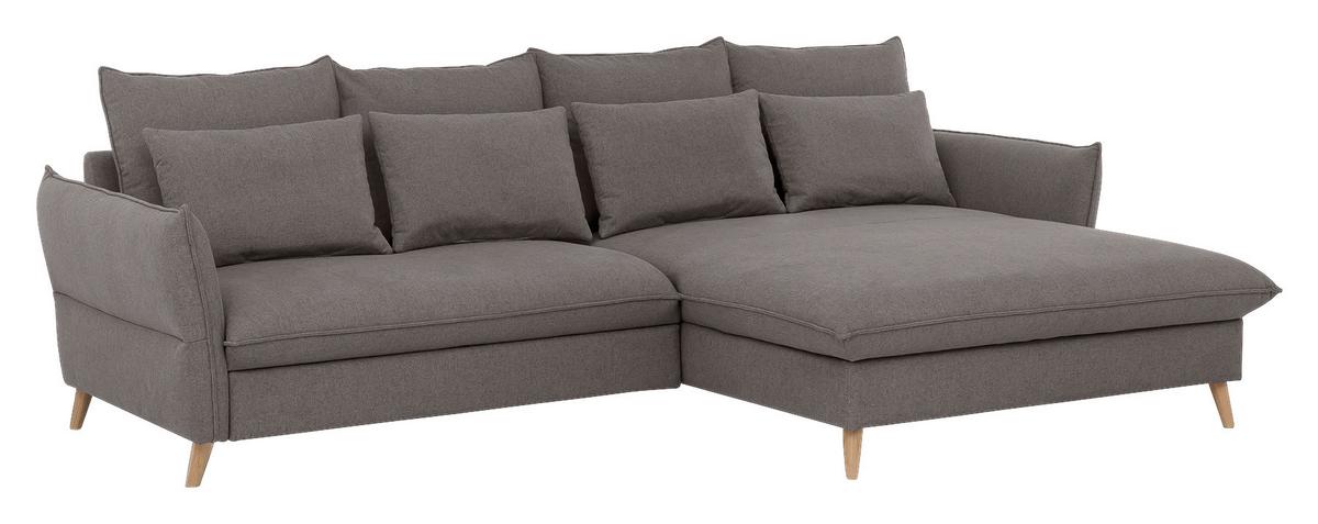 Eckschlafsofa Walker Hellbraun S: 274 cm - Hellbraun/Buchefarben, Design, Textil (274/170cm) - Livetastic