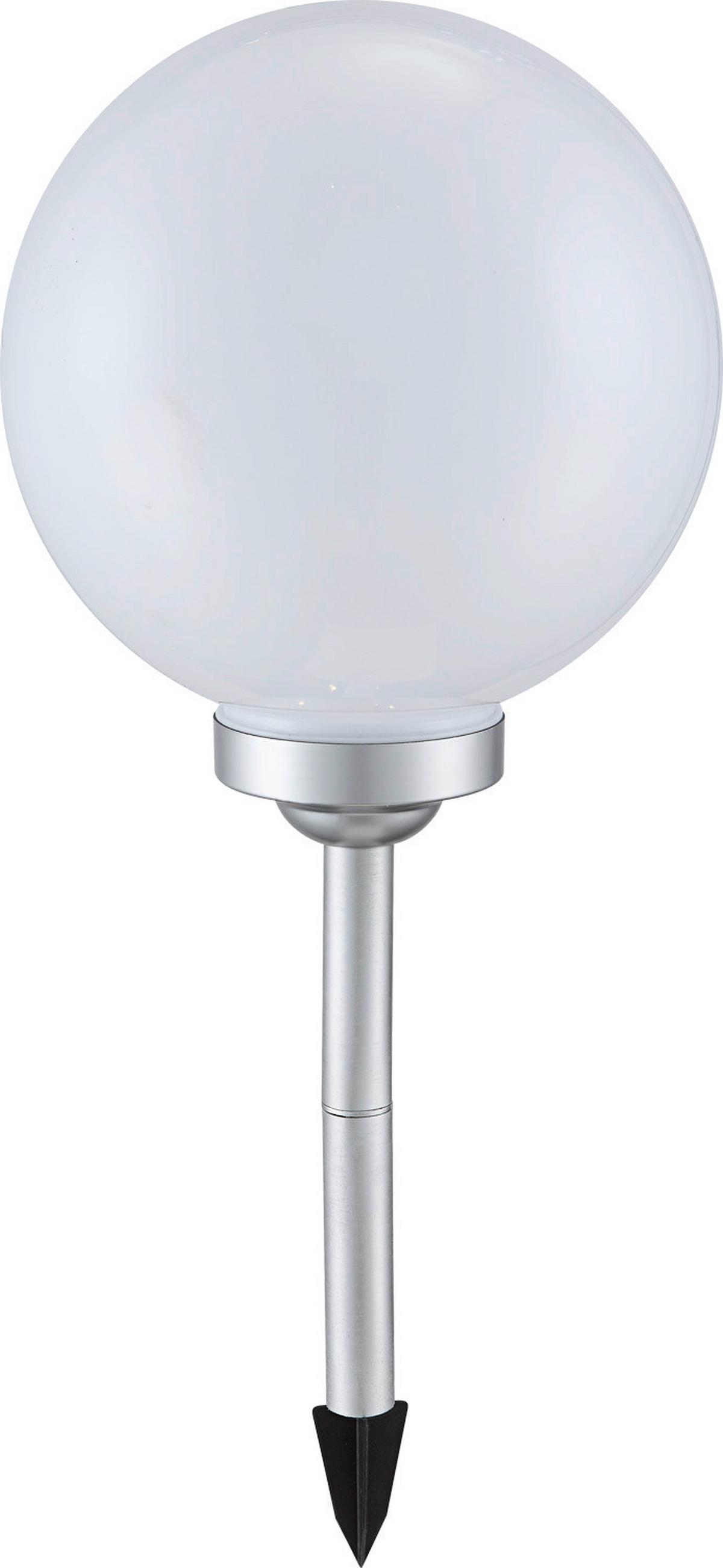 Solarleuchte 3377 - Silberfarben/Weiß, Basics, Kunststoff (25/68cm) - Globo