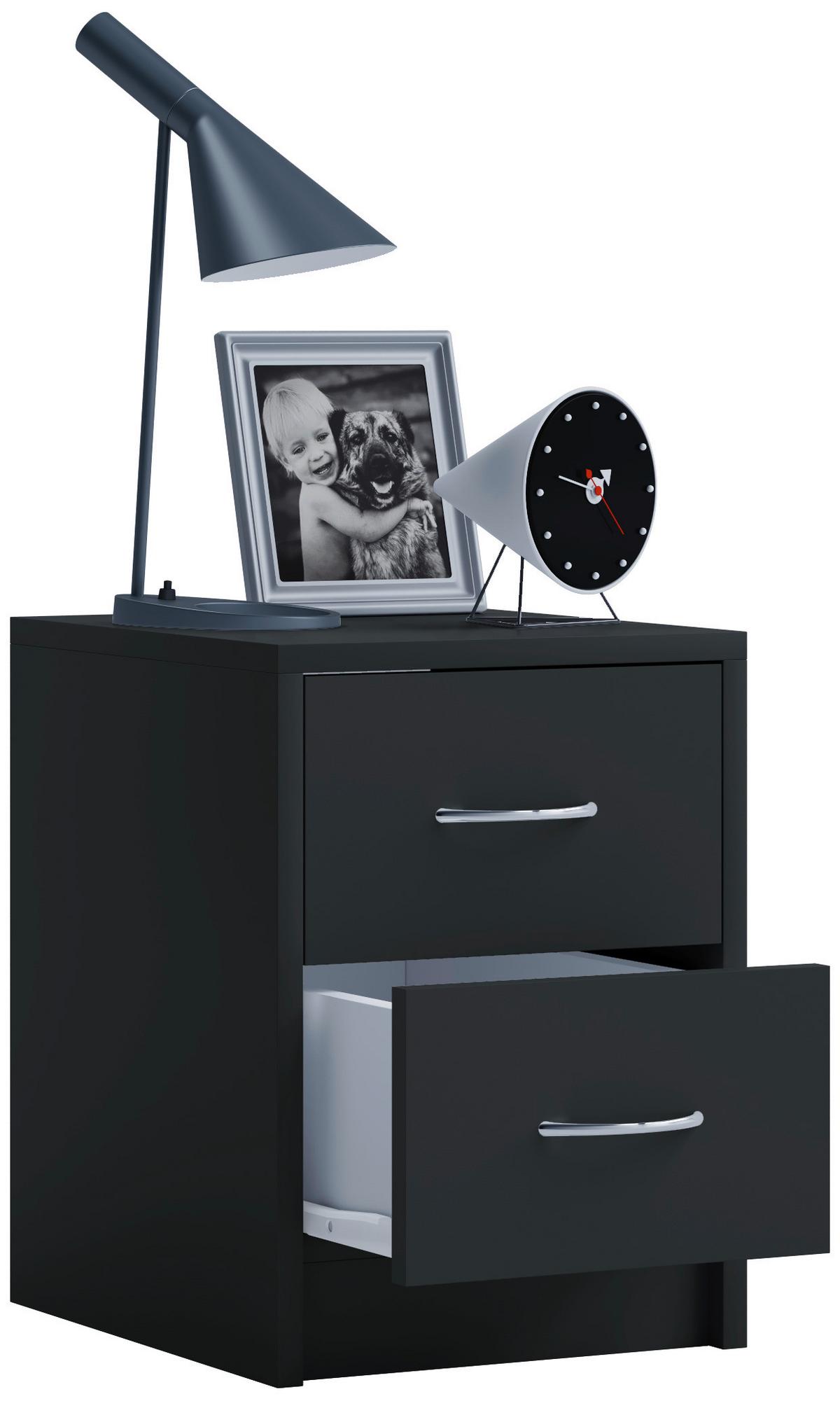 Nachtkästchen Schwarz H: 40 cm Boxal Min - Schwarz, Basics, Holzwerkstoff (35/40/35cm) - MID.YOU