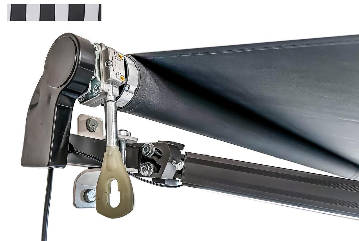 MARKISE ELEKTR. MARKISE 395X250 WEIß - Dunkelgrau/Anthrazit, MODERN, Kunststoff/Metall (250/20/395cm) - Gardenson