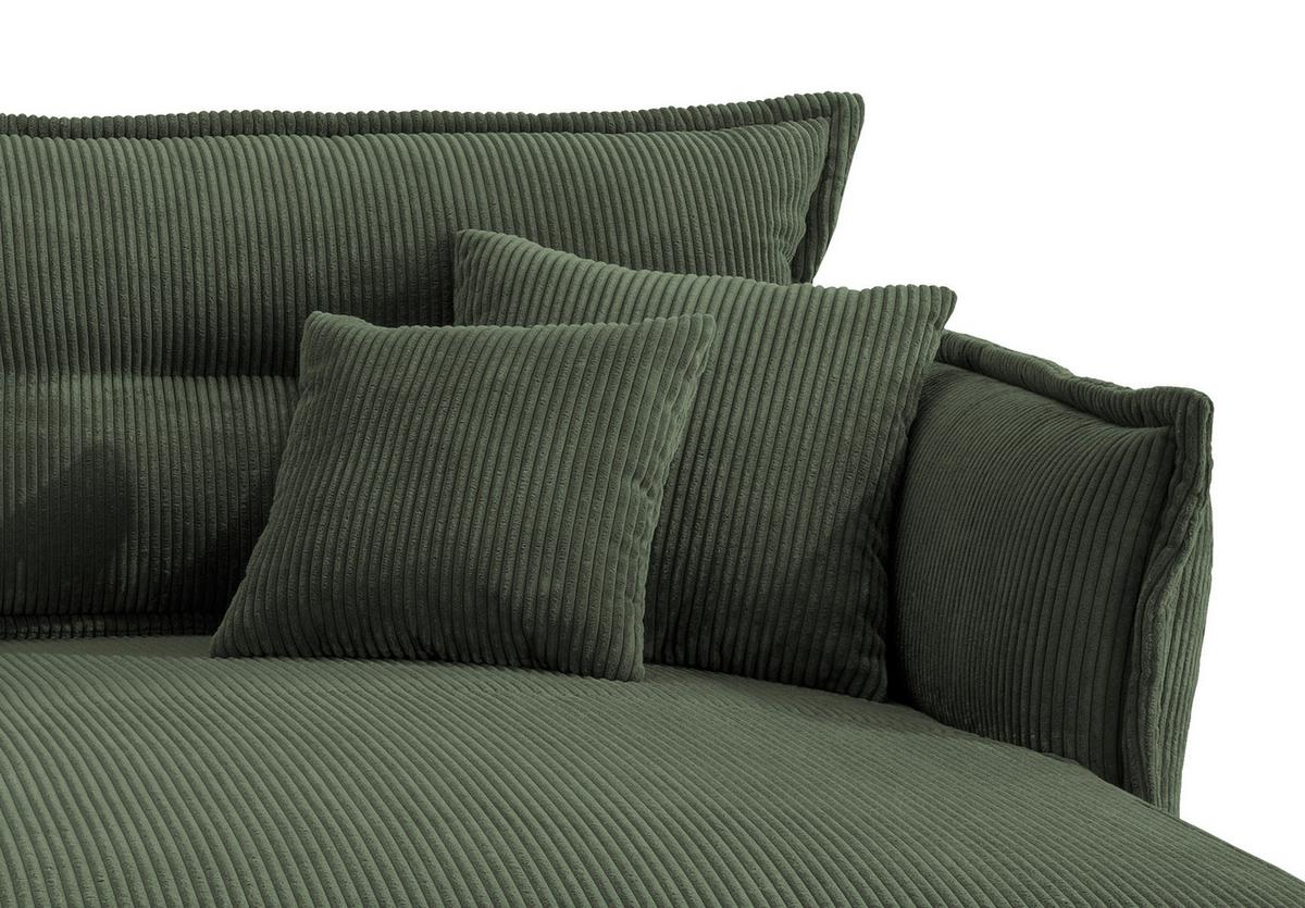 Ecksofa Lava Grün S: 255/180 cm - Schwarz/Grün, MODERN, Textil (255/180cm) - Livetastic