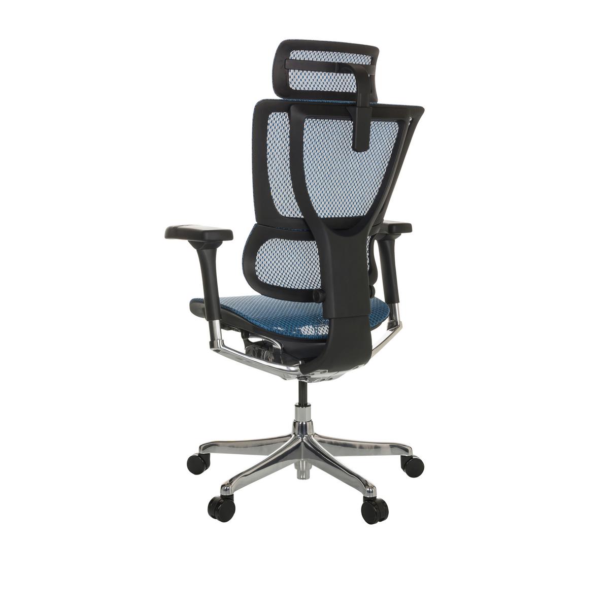 Drehstuhl Ergohuman Slim I - Blau/Schwarz, Basics, Kunststoff/Textil (69/116-138/66cm) - MID.YOU