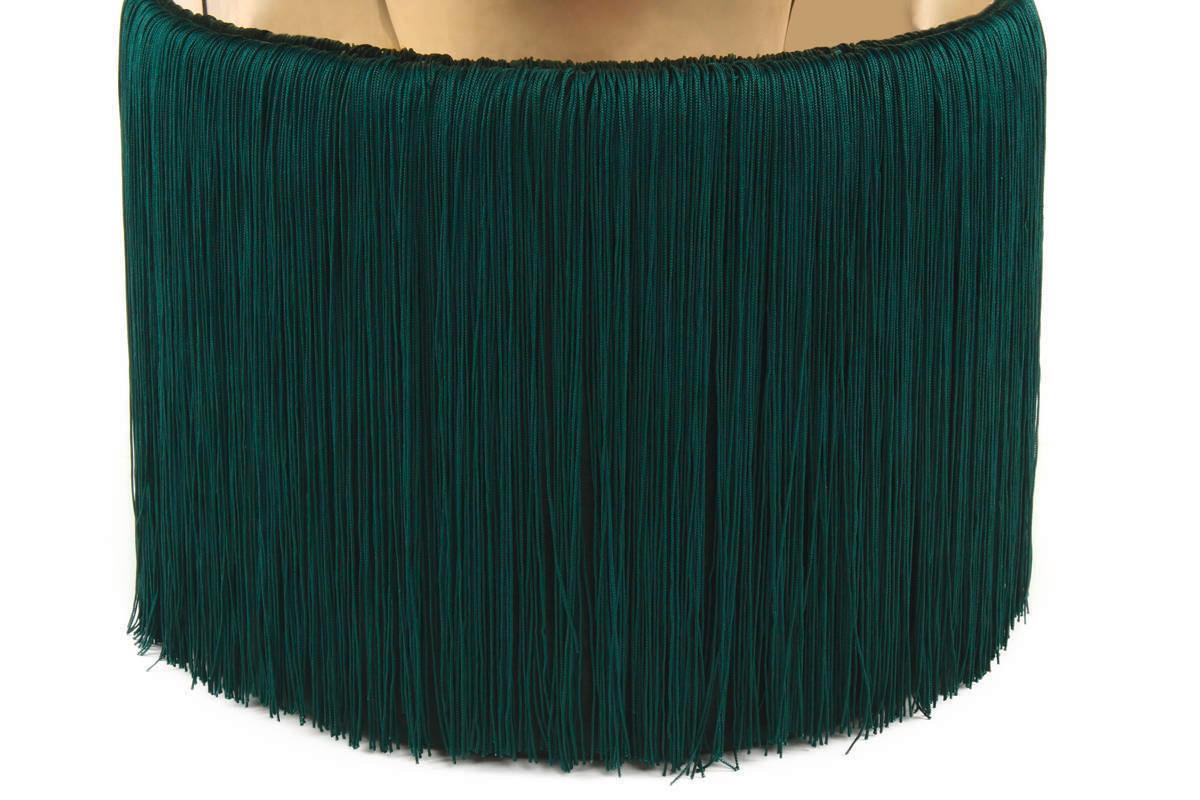 Hocker Bruih Textil Grün Gold Sitz Gepolstert H: 45 cm - Goldfarben/Grün, Design, Kunststoff/Textil (38/45/38cm) - Kayoom