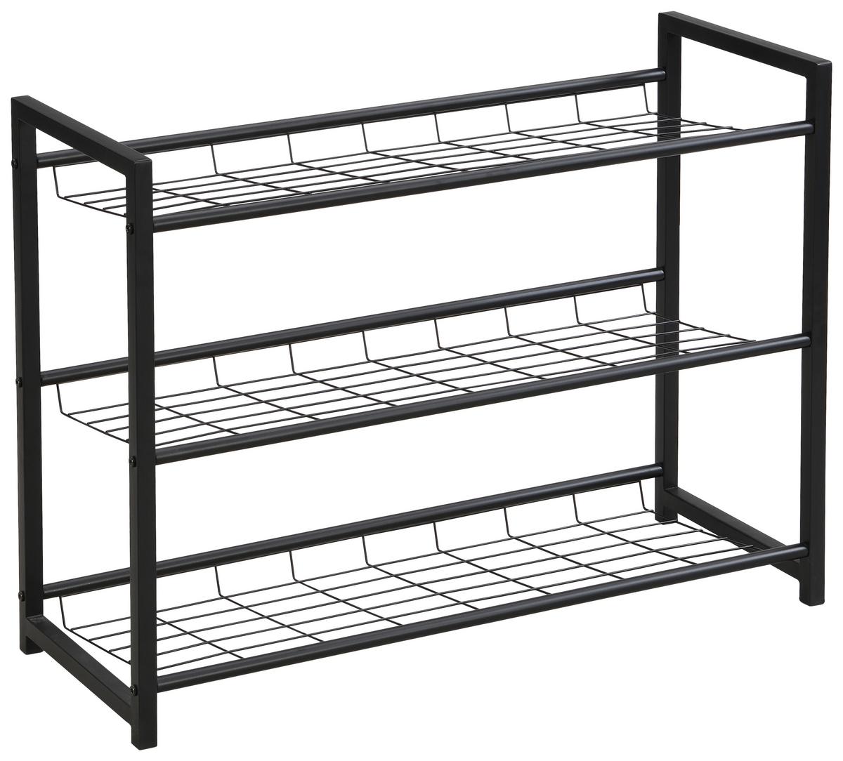 Cipőspolc Shoe 2 - fekete, Modern, fém (80/60/30cm)