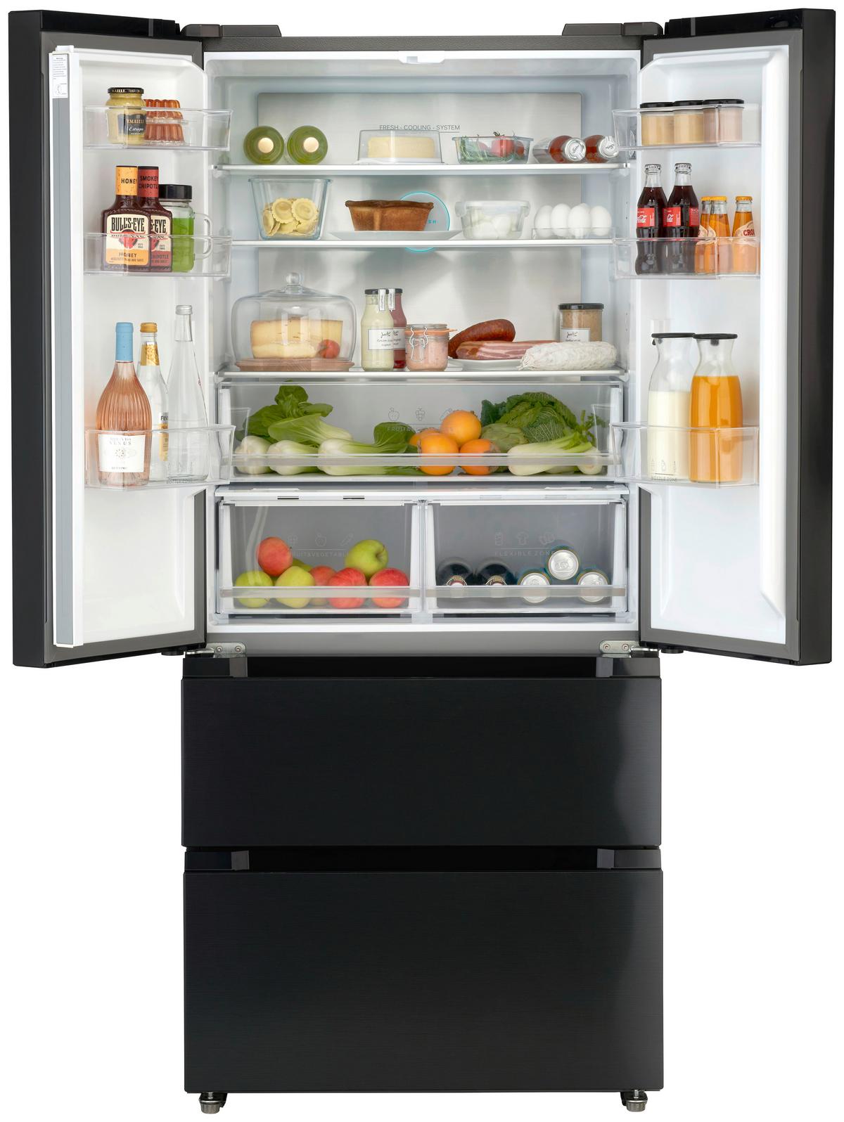 Side-by-side Food Center 2 Türen Schwarz - Schwarz, KONVENTIONELL, Metall (83,3/189,8/64,8cm) - Trisa Electronics